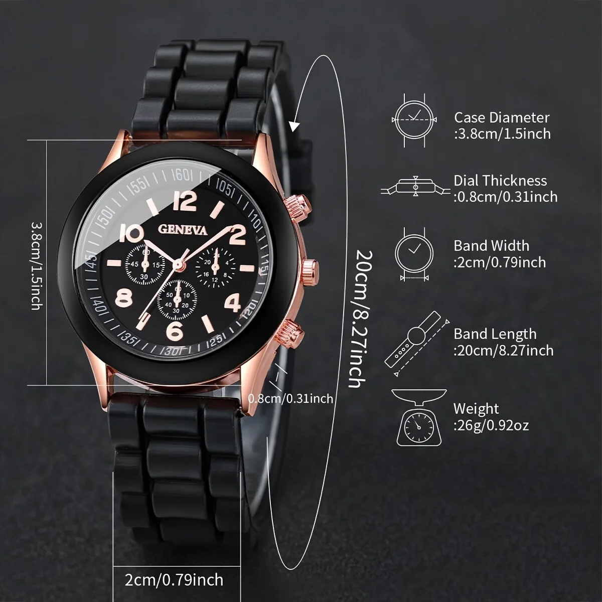Womens Watch 5/6PCS Casual Silicone Band Quartz Butterfly Jewelry Set(Without Box)
