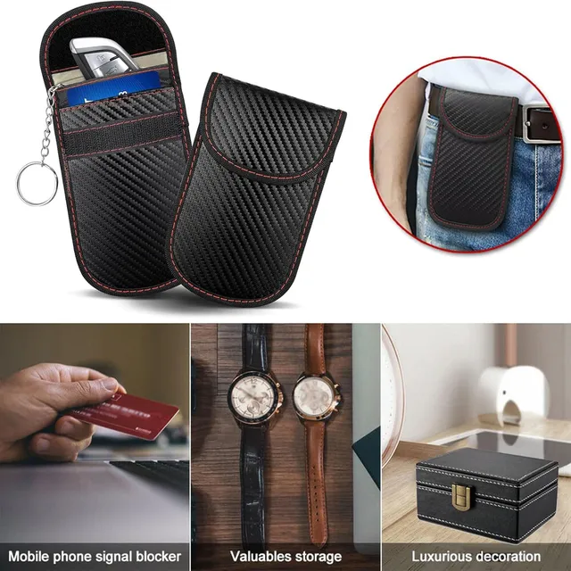 Faraday Box for Car Key fob Protector Fabric Key Fob Protector Box Leather Faraday Antitheft Products for Car Keys Protector 5