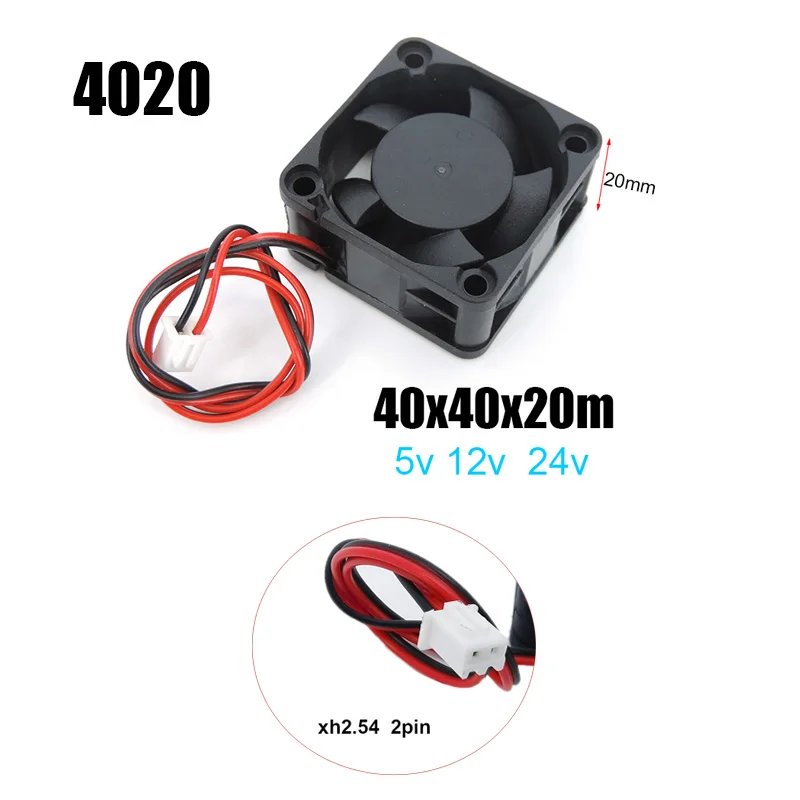 2PIN Dc 40mm 3D Printer Cooling Fan 40x40x20mm 24V 12V 5V 4020 4cm Computer Case oil Cooling Fan Heatsink cooling fan 3d printer fan