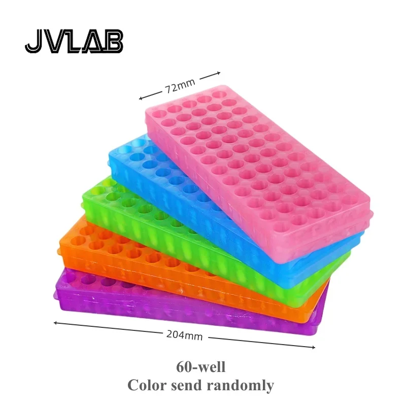 PCR Tube Holder 0.5 1.5 2 ml Laboratory Centrifuge Tube Rack 60-well Plastic EP Stand 96 Well Double-sides Use 1 / PK plastic test tubes,centrifuge tube