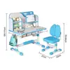 2Pcs/Set Astronaut Pattern Kids Study Desk Chair Set, Height Adjustable Children School Table Chair Set with Bookshelf Drawer 6