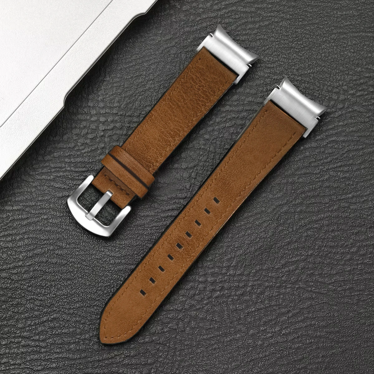 Elegant No Gap Leather Watch Strap - Premium Bracelet