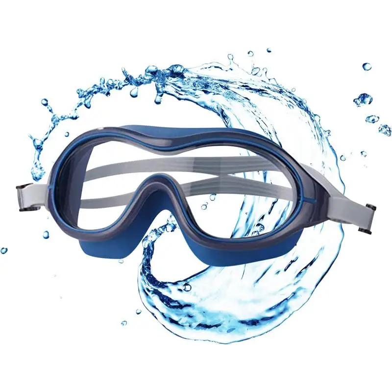 Swimming Goggles For Adult Anti-fog Big Frame Adult Swim Goggles For Men And Women Waterproof Swimming Goggles With Clear Vision copozz summer men women swimming goggles myopia adult anti fog diopter clear lens 2 to 7 prescription pool eyewear with case