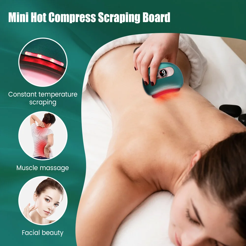 Electric Gua Sha Massager – Heat, Vibration & LED for Face, Neck & Body