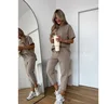 Casual Sports Style 2 Piece Set Women Loose O-neck Short Sleeved Pullover Elastic Waist Lace Up Long Pants Set Fashion Commuting 3