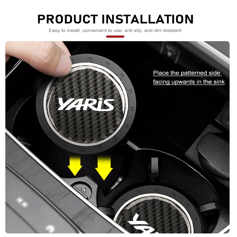 Universal Car Cup Holder Anti Slip Coaster Mat Interior Accessory For Toyota Yaris 2015 2011 2012 2013