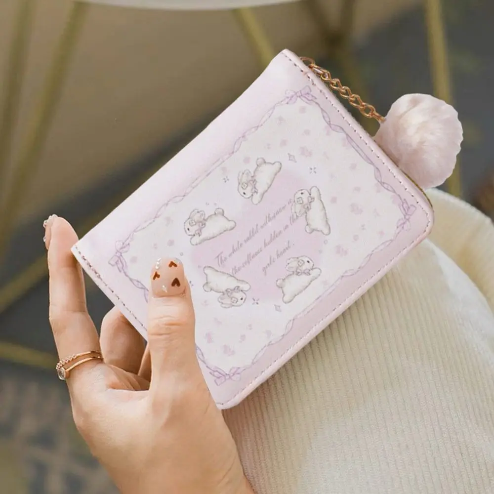 PU Leather Money Coin Purse Simple 2 Folds Credit Card Holoder Cute Card Wallets for Girls Students Gift 4
