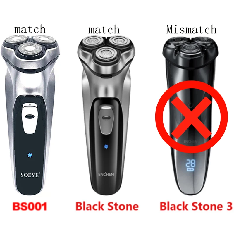 BS001 Electric Shaver Replacement Head Men's Electric Razor 3D Floating Blade Head, Removable Blade Wash 1-5Set 2