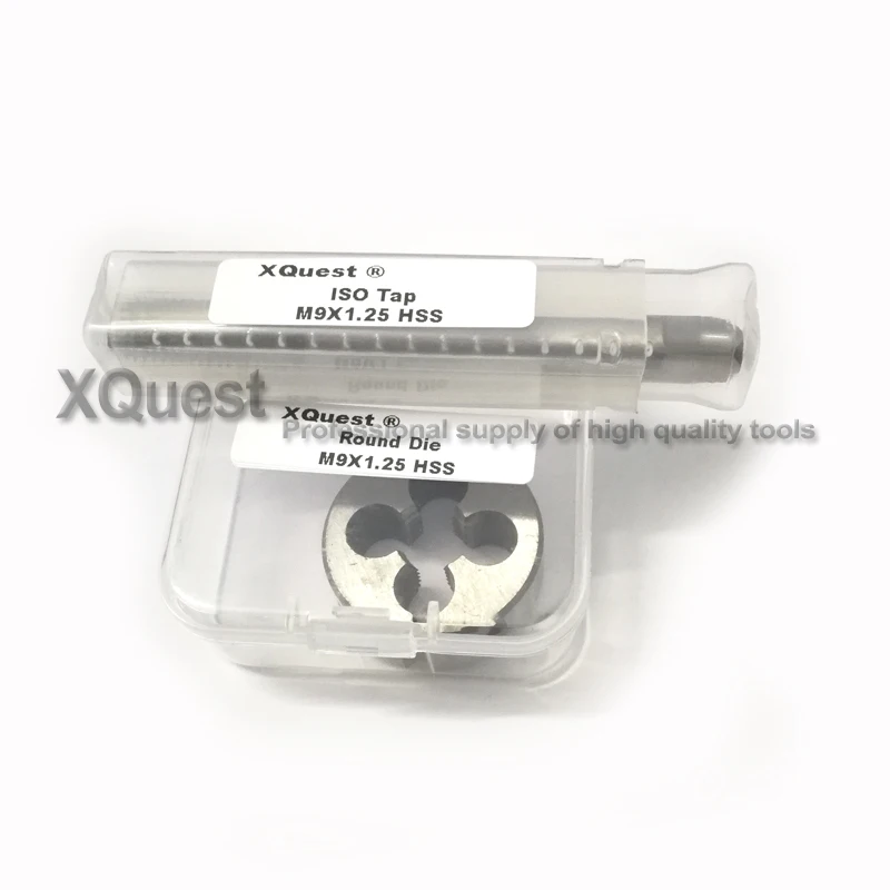 미터법 나사 핸드 탭 및 다이 세트 M9 M9X1.25 9X1.25MM 기계가는 나사 절단 원형 다이 플러그 탭 M9X1 M9X0.75 M9X0.5, 2 개