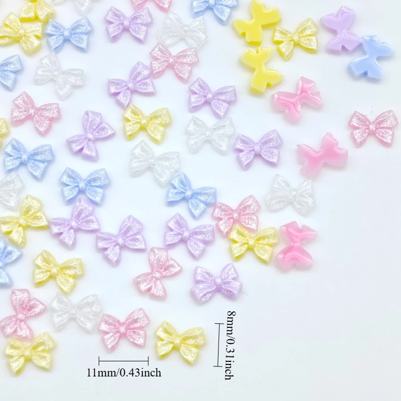 30/50/100Pcs, 8*11mm, 인어, 나비 넥타이, 고급 스파클, 나비 넥타이, 네일 액세서리, DIY, 네일 액세서리, 휴대폰 케이스 액세서리