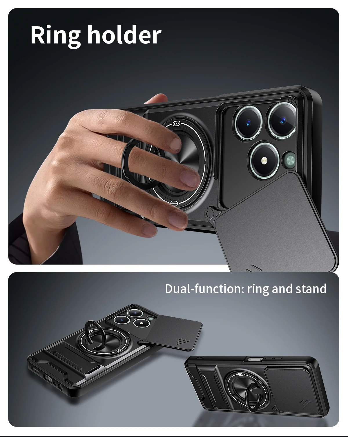 360° Rotating Ring Holder Magnetic Phone Case Protective Cover