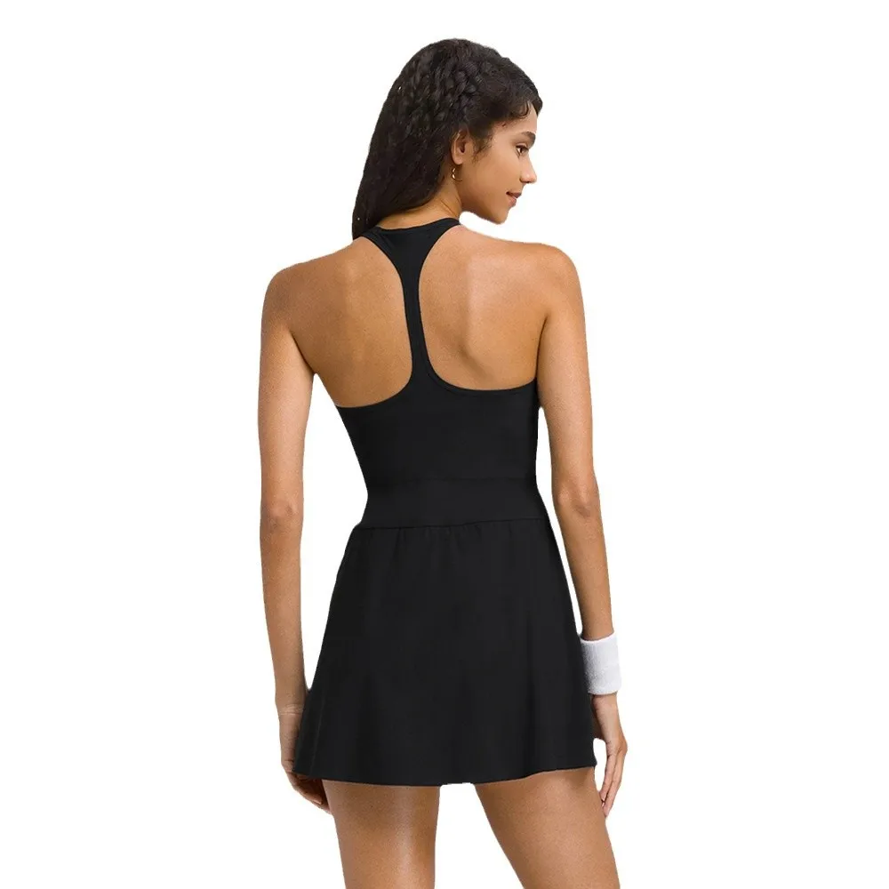 New Tennis Dress Women Sports Dress Beach Tennis Anti-glare Bottoming Skirt with Chest Pad Golf Women