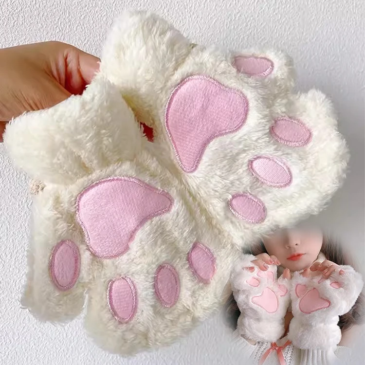 Gants Sans Doigts Femme - Fausse Fourrure Douce - Taille Unique - Hiver Chaud - Neuf Avec Étiquettes