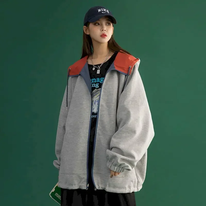 Women Thin All-match Japanese Bf Style Jackets 2021 Female Casual Outwear Both Sides Spring Autumn New Korean Loose Windbreaker