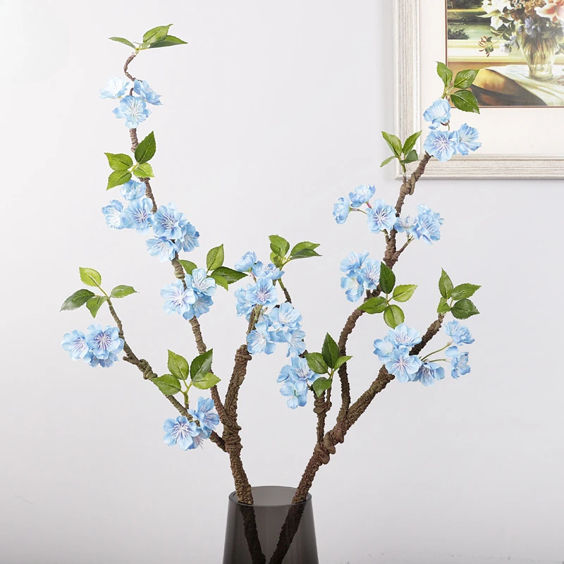 

6pcs 3-fork Foam Flowers Artificial Plum Branches Chinese Plum Simulation Flower Living Room Decor Wedding Decoration Fake Plant