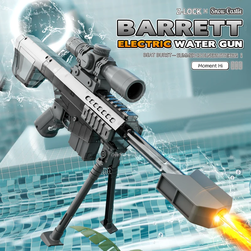 Elektrisch, handmatig, automatisch waterpistool met licht en geluid, waterpistool met groot bereik, ideaal voor strand, zwembad en andere buitenactiviteiten._voghion.com