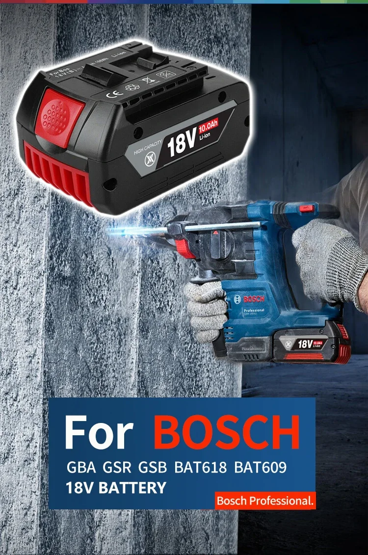 Power Tool Battery 18V 10000mAh Ersatz Batterie f&uuml;r Bosch 18V Professionelle System Cordless Werkzeuge BAT609 BAT618 GBA18V80 21700 Zelle