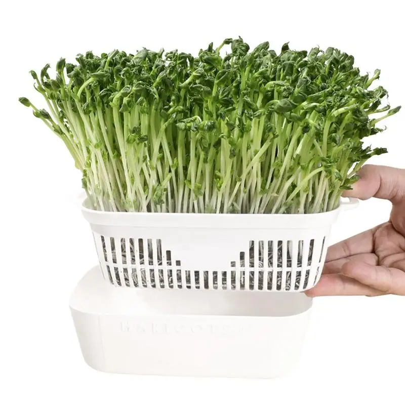 Sprout Growing Container Hydroponic Grow Tray Double Layer Design Heat Resistant Sprout Maker Trays For Various Bean Sprouts