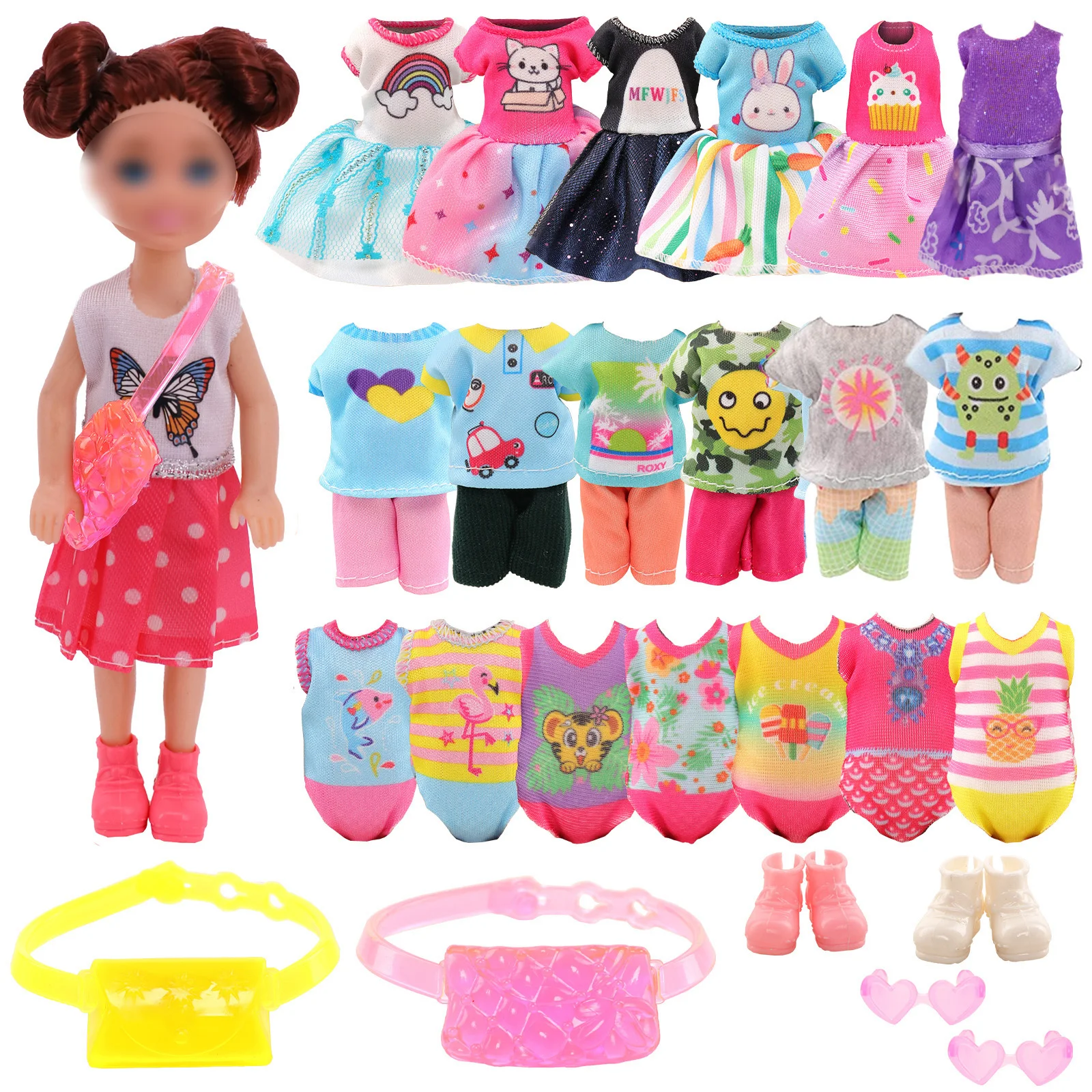 15PcsForChelseaDollClothesAccessories3SetDresses3Topsand