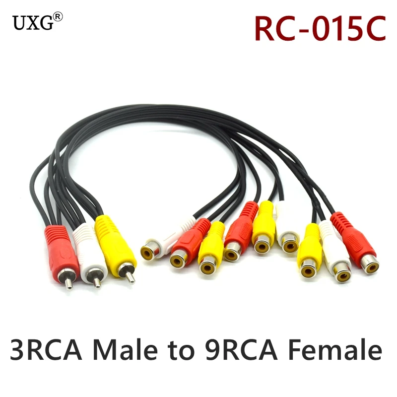 Premium Quality 3RCA Splitter Adapter Cable - Male to Female Audio Video Extension
