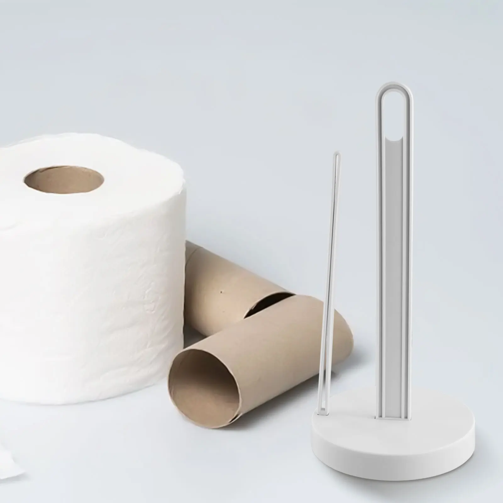 Description Picture 6 of item1pc Kitchen Roll Paper Towel Holder Tissue Stand Napkins Rack Portable Widened Top Suction Cups Home Kitchen Decoration Storage