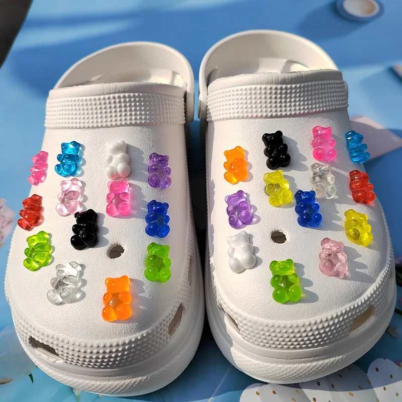 26 Pcs Orsetti Gommosi Set Di Ciondoli Per Scarpe Firmati Fit Decorazioni Per Bambini Per Scarpe Ornamenti Accessori Donna Perni Jibz All'Ingrosso