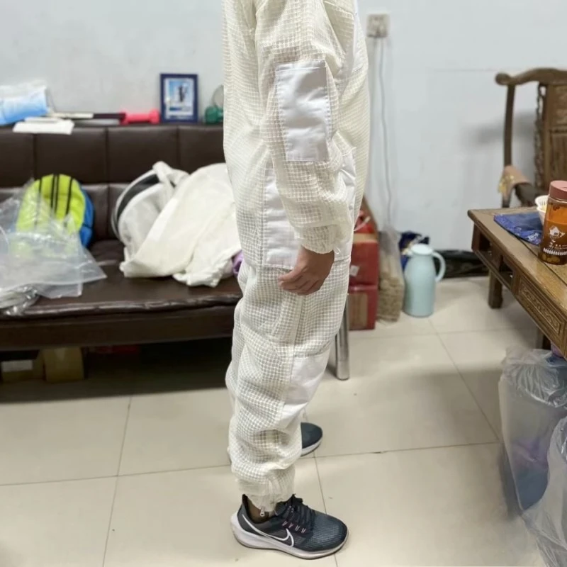 Beekeeping tool, white round hat, anti bee suit, export type, pure cotton bee protective suit, full set of one piece space suit