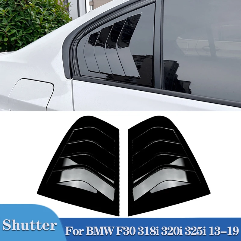 

Pulleco For BMW 3 Series F30 318i 320i 325i Car Rear Window Shutter Cover Trim Window Louver Side Vent Trim Carbon Fiber 13-19