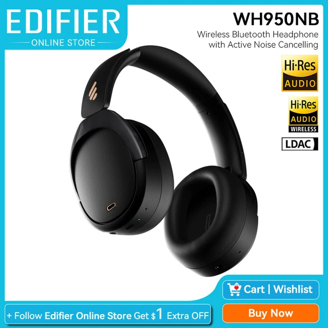 Edifier WH950NB Active Noise Cancelling Wireless Headphones Bluetooth 5.3  Headset,Hi-Res Wireless,55hrs Playback,4 Microphones - AliExpress