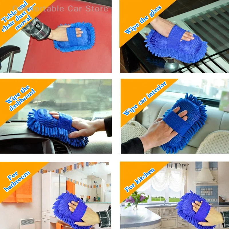 1PC Auto Waschen Mikrofaser Auto Waschmaschine Schwamm Reinigung Waschen Handtuch Auto Handschuhe Styling Zubehör Auto Pflege Detaillierung Pinsel – Detail 5