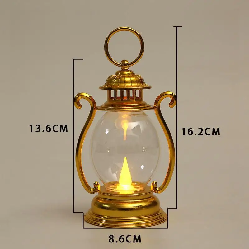 Vintage Laterne Lampe Handheld Tragbare LED Zelt Licht Batterie Betrieben Wohnkultur Lichter Weihnachten Halloween Festival Dekoration – Detail 8