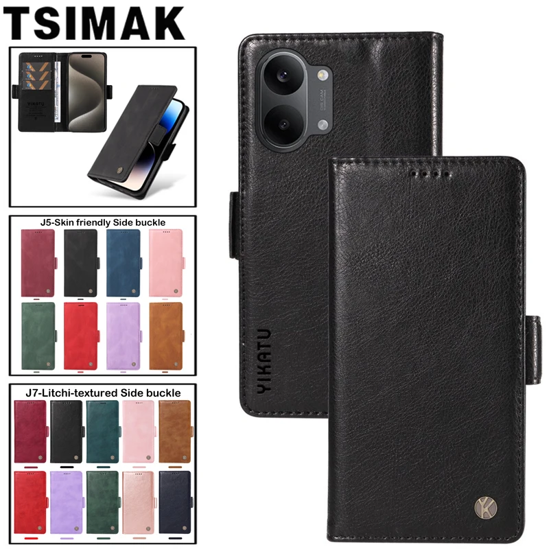 Magnetic Leather Flip Wallet Phone Case with Stand Function