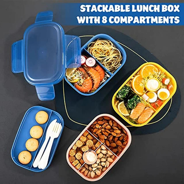 Stackable Bento Box Adult Lunch Box - 3 Layers All-In-One Lunch Containers  With Multiple Compartments For Adults & Kids - AliExpress
