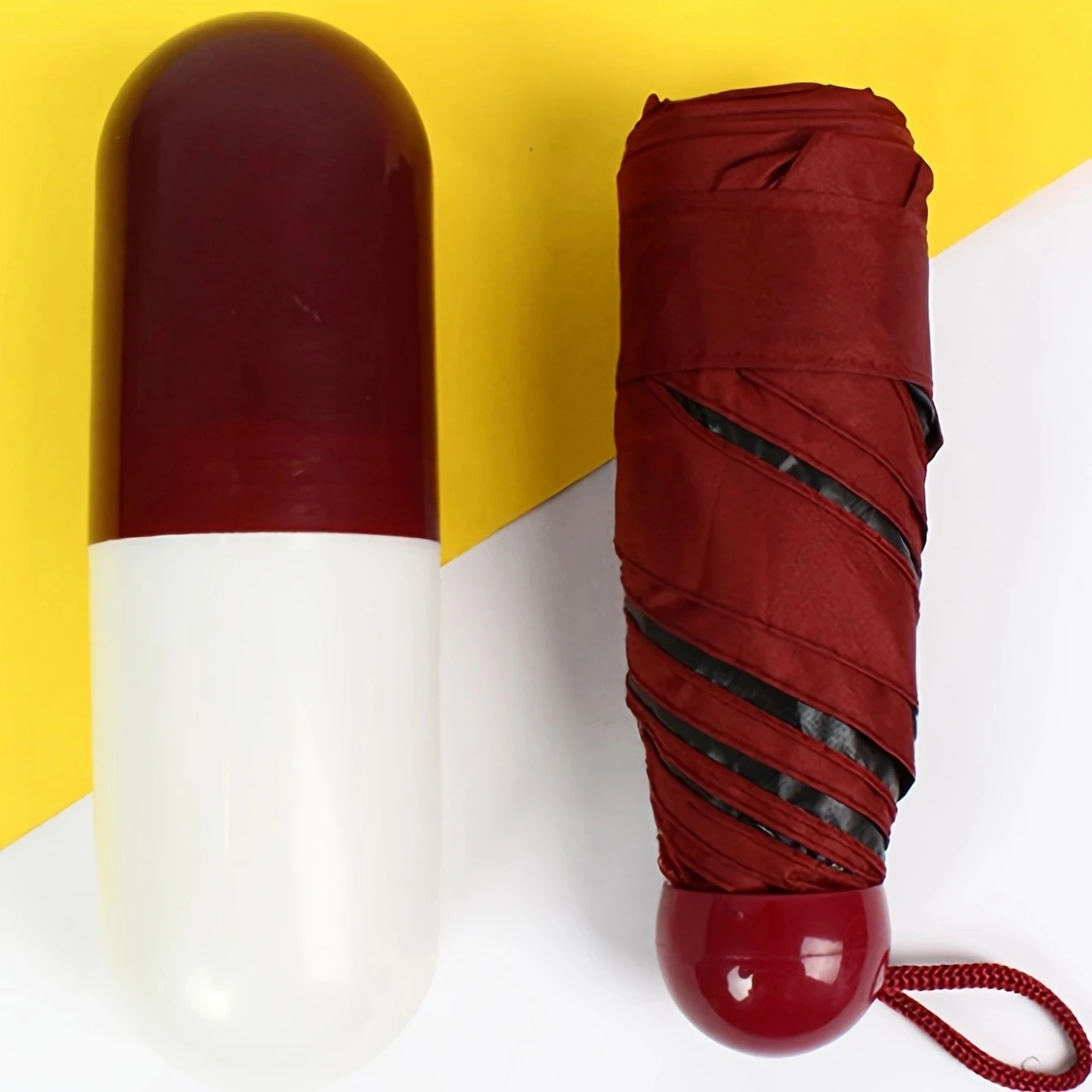 1 piece - Umbrella Capsule Black Gel Sun Protection and UV Protection Sun Umbrella for Women's Sunny and Rainy Use