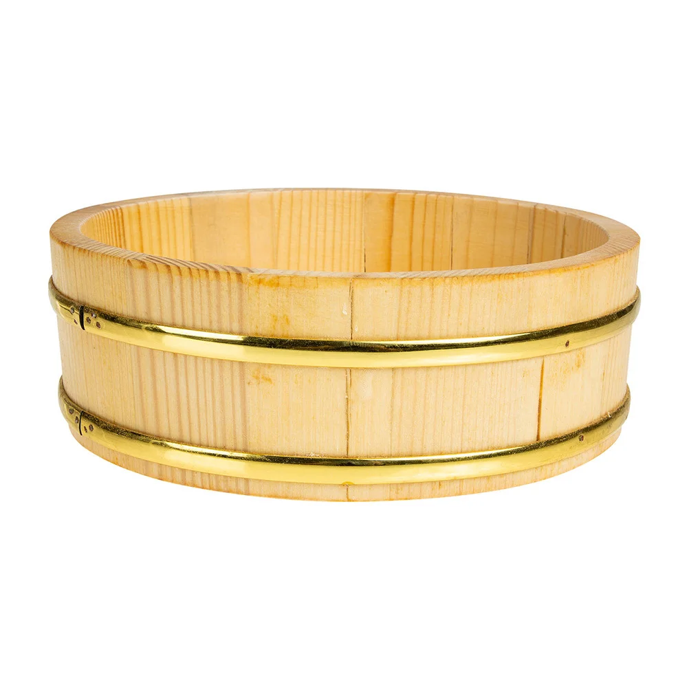 

Rice Sushi Wooden Bowl Bucket Tub Oke Hangiri Mixing Wood Box Japanese Steamer Barrel Serving Food Container Round Tray Hanging