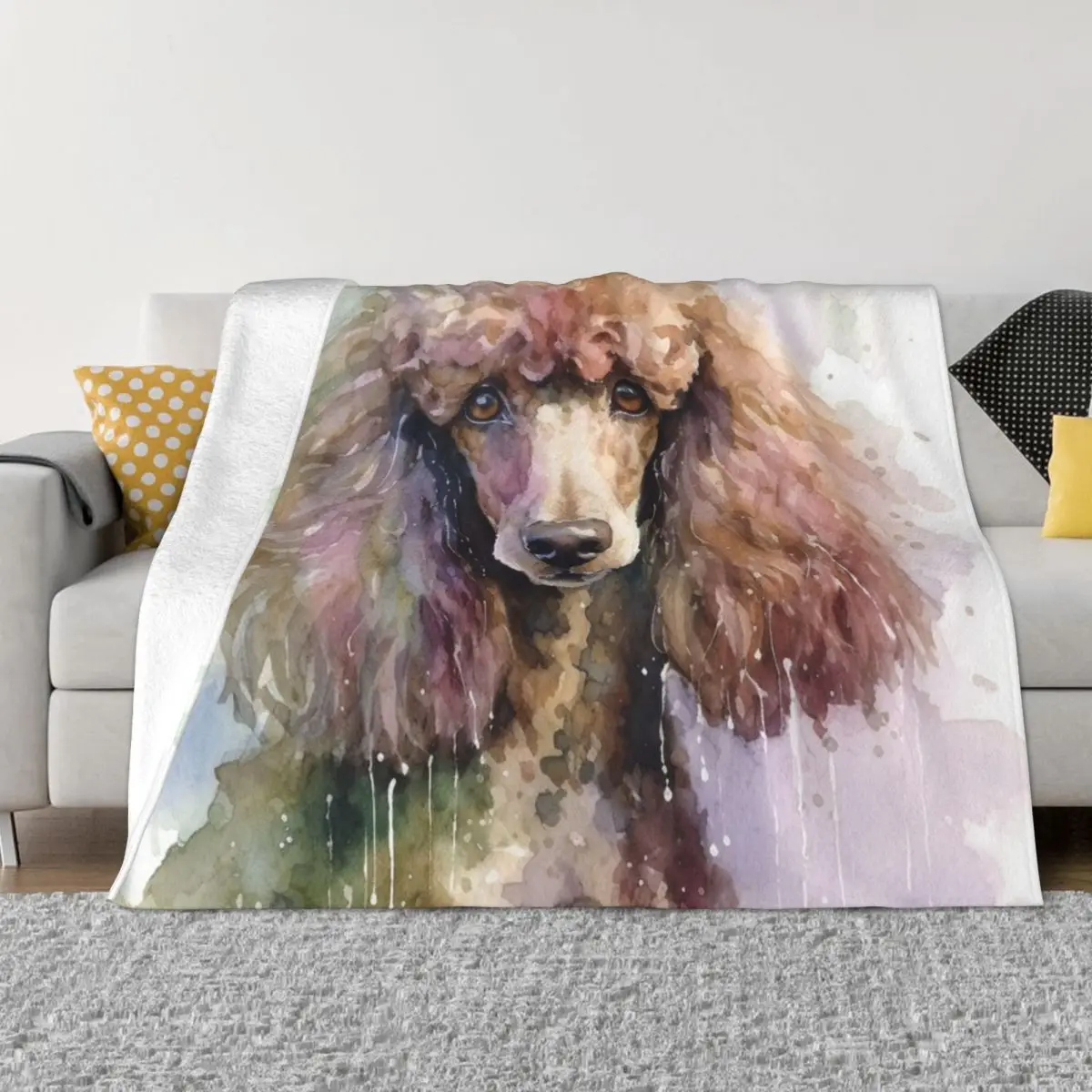 

Darling Poodle Throw Blanket Thermal Bed Fashionable Multi-Purpose Blankets