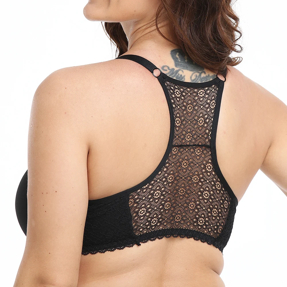 Front Closure Brassiere Plus Size Womens Back Bra Lager Bosom Sexy Lingerie BH Top Underwear C D E Cup 3