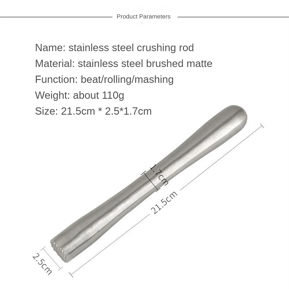 Stainless Steel Mashed Popsicles Cocktail Shaker Steel Wine Mixing Stick Shaker Ice Crusher Barware Bar Tools Wine Accessories