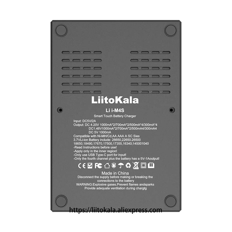 LiitoKala Lii-M4S 충전식 배터리 충전기, 3.7V 18650 26650 21700 18500 리튬 이온 1.2V Ni-MH AA LCD 테스트 용량