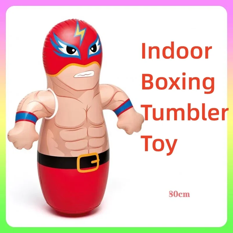 Inflatable Tumbler for Children 90cm Standing Boxing Bag Tumbler Toys Safety Air Stuffed Indoor Game Supply 5