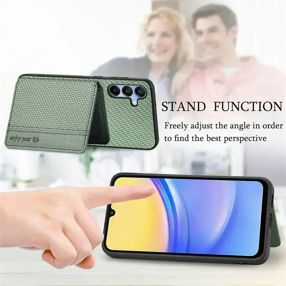 RFID Leather Magnetic Card Holder Wallet Phone Case