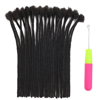 20/40/60 ciocche 0,2/0,6 cm Estensioni per Dreadlock in Capelli Umani Veri 100% Naturali, Inclusi Ferri da Maglia