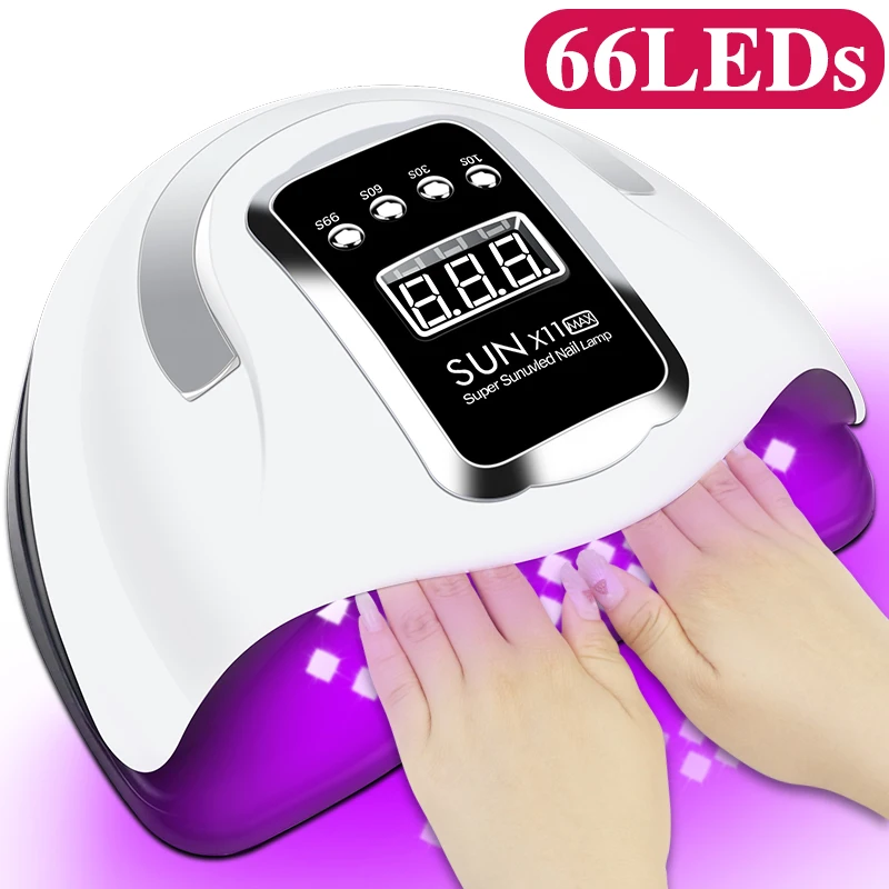 Лампа УФ/Led для сушки ногтей 300 Вт 66 светодиодов 4 режима с ЖК-дисплеем | Красота и