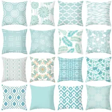 

2022 Mint Green Pillow Cover Geometric Print Cushion Covers Pillow case Sofa Cushion Cover 45*45cm Decorative Throw Pillows Case