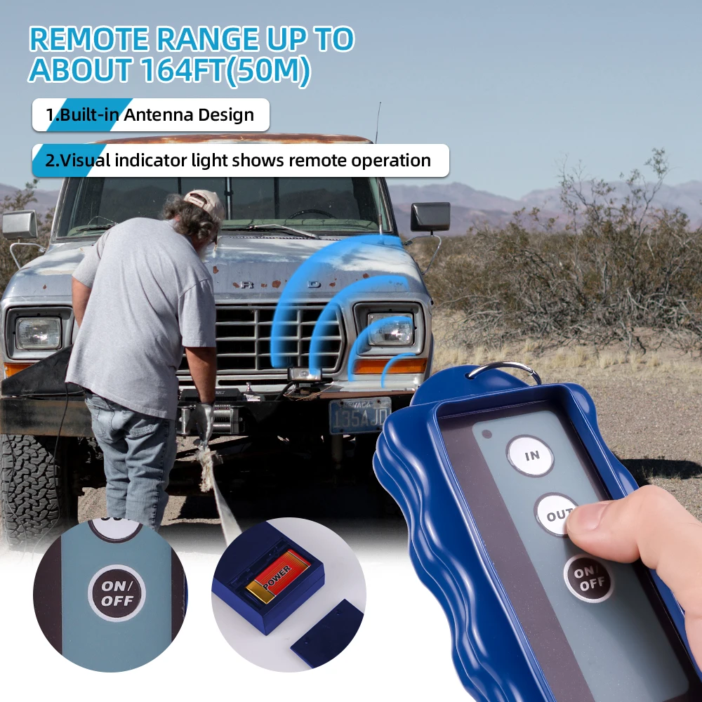 12V-24V 433MHz Winch Wireless Remote Controller Switch Kit For Truck Jeep SUV ATV Winch