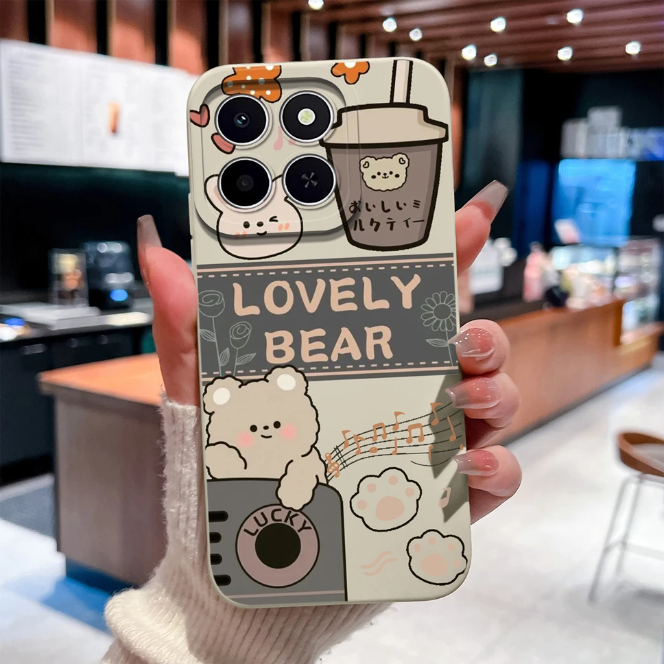Cute Bear Shockproof Silicone Phone Case - Soft Bumper Shell