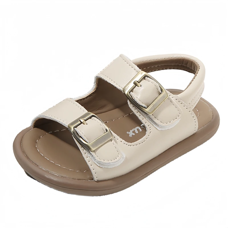 Brand Simple Sandals For Kids Boys Open-Toe Solid Casual Summer Beach Shoes For Children Girls Soft Weave Fashion Baby Walkers