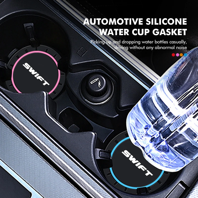 2pcs Silicone Car Water Cup Holder Coaster Anti Slip Pad Mat For Suzuki Swift Sport zc33s zc31s zc72s -2005