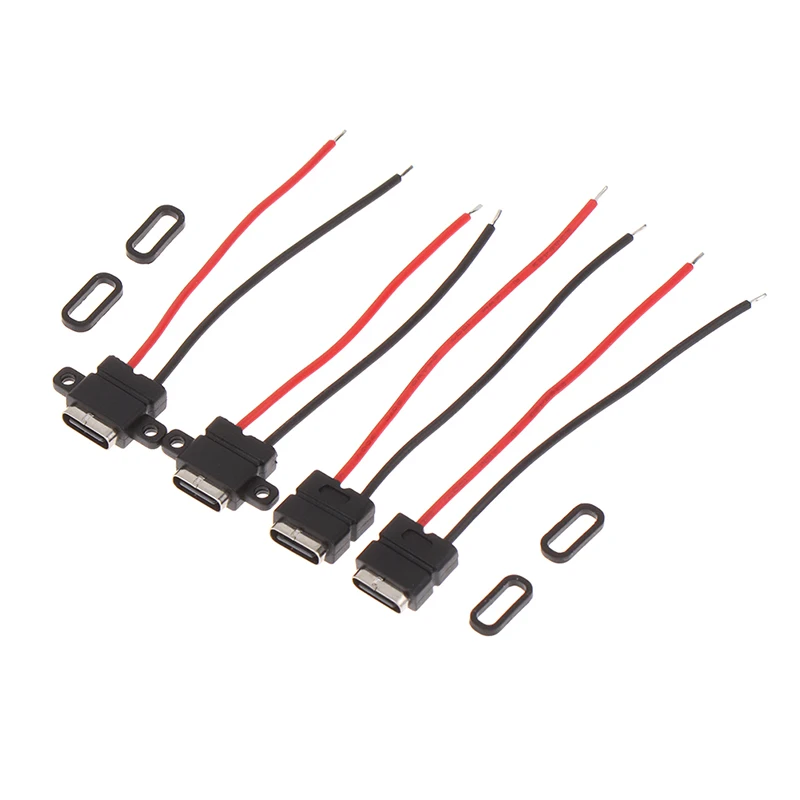 방수 USB-C 납땜 커넥터 - IP67 등급 여성 소켓 고속 충전 DIY 및 전자 수리용