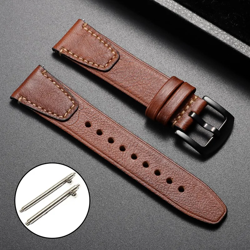 Premium Leather Watchband - Quick Release Strap